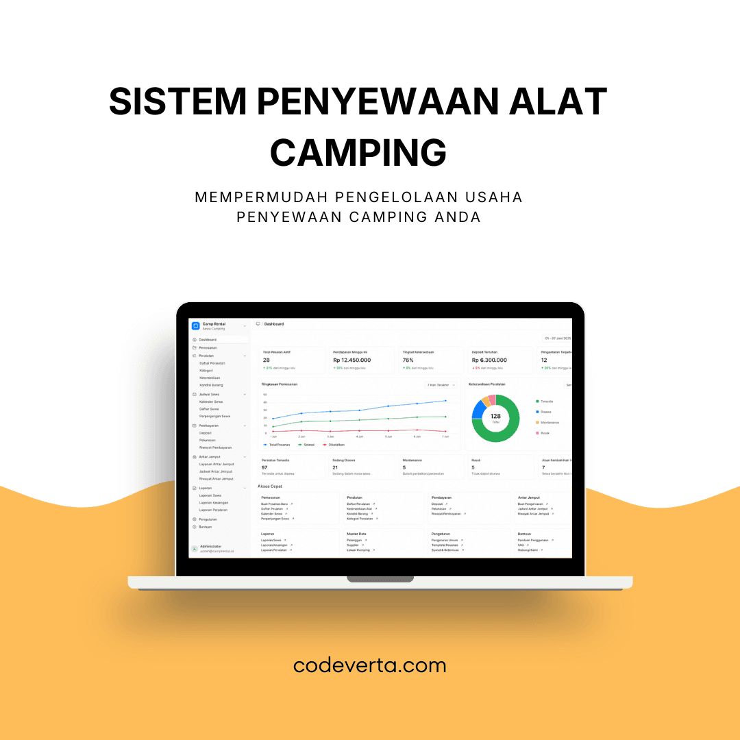 Sistem Manajemen Penyewaan Alat Camping & Trail Running untuk bisnis Jogja