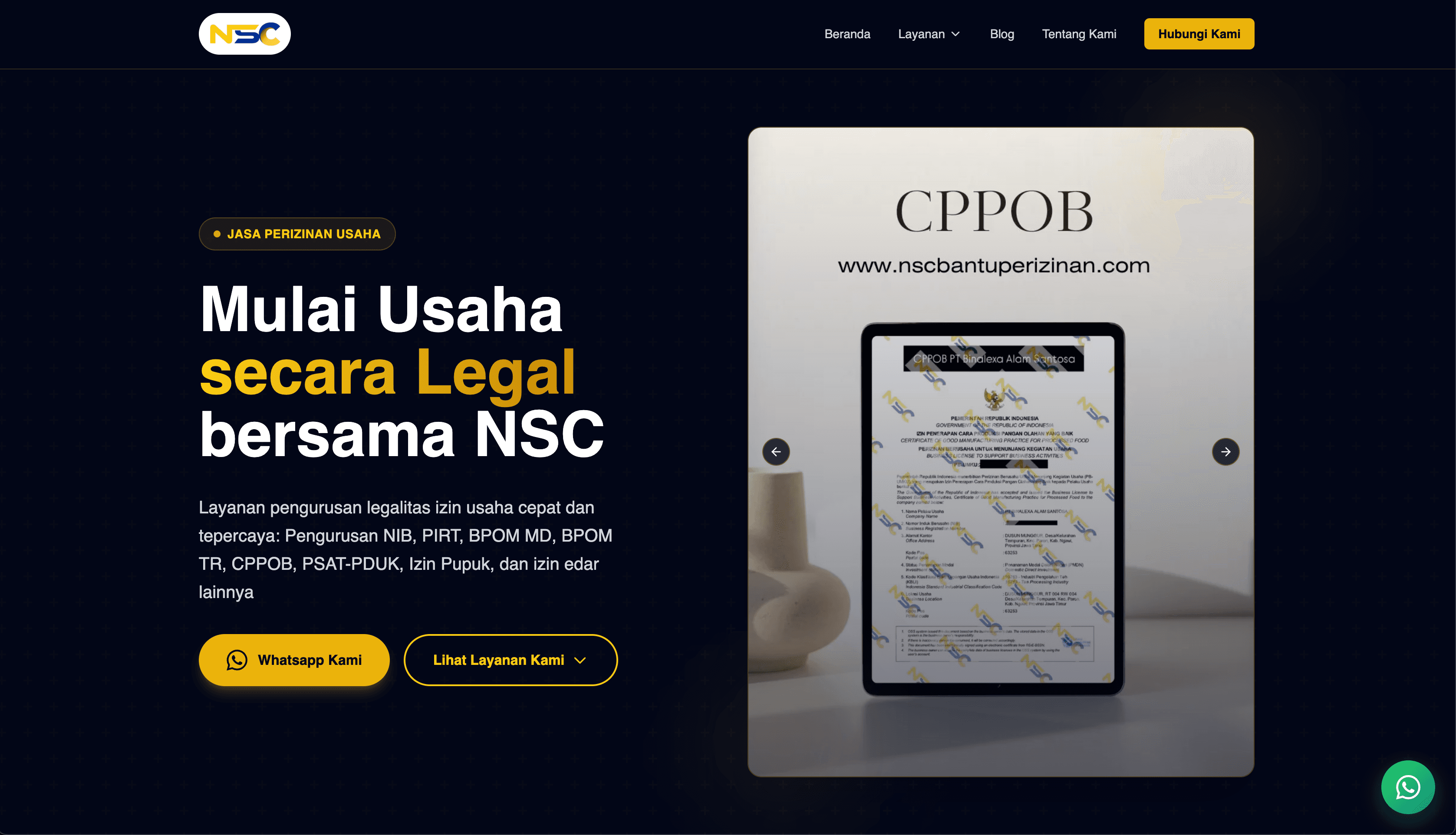 Company Profile & Client Portal - PT NSC JAYA MANDIRI untuk bisnis Jogja